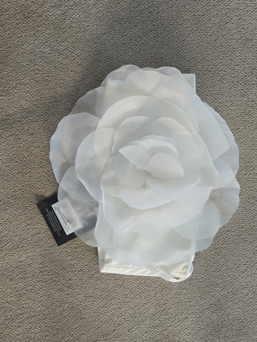 Cynthia Rowley Organza Flower Bandeau Top in white